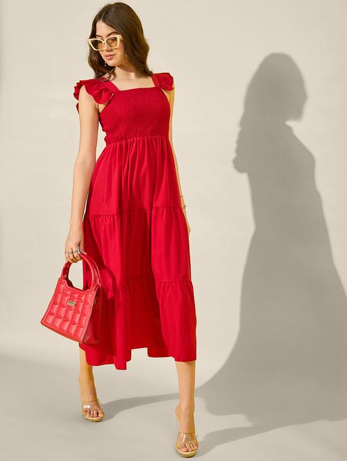women solid sleeveless tiered dress - 21913290 -  Standard Image - 0