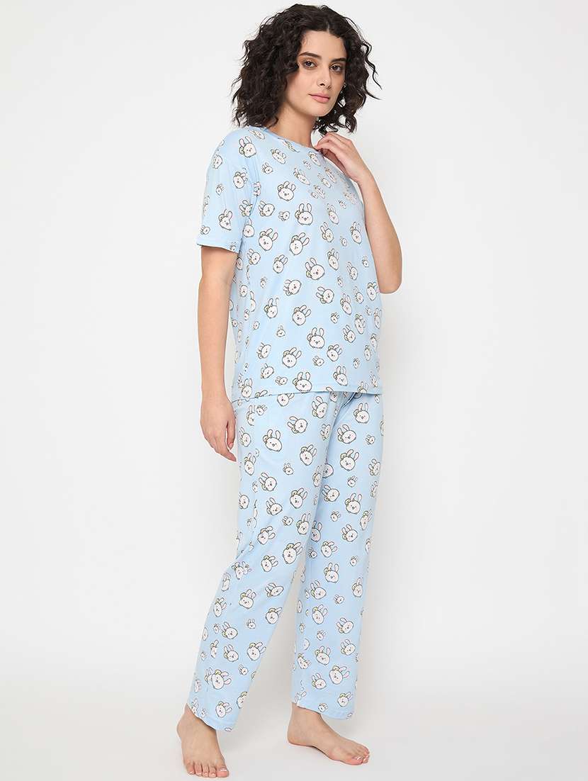 women printed nightwear pyjama set - 21913307 -  Standard Image - 2