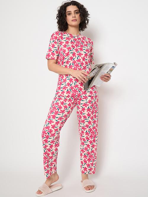 women floral printed nightwear pyjama set - 21913312 -  Standard Image - 0