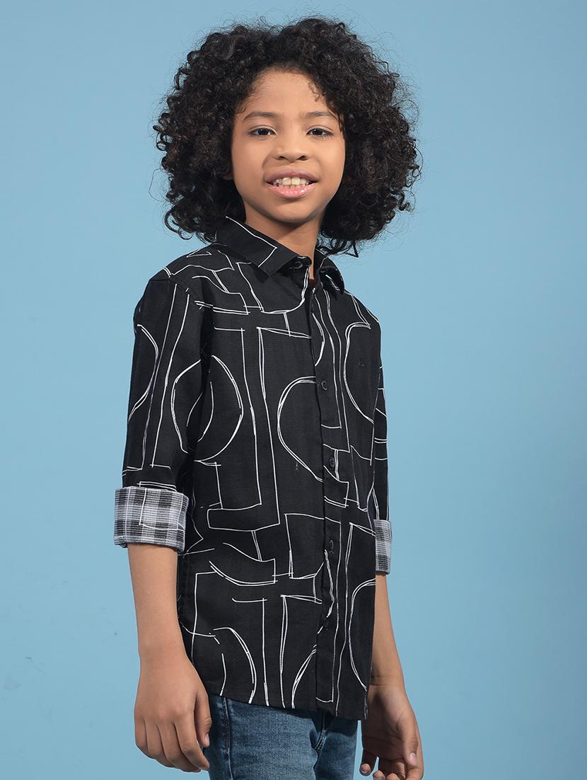 boys printed collared long sleeves shirt - 21913479 - Standard Image - 2