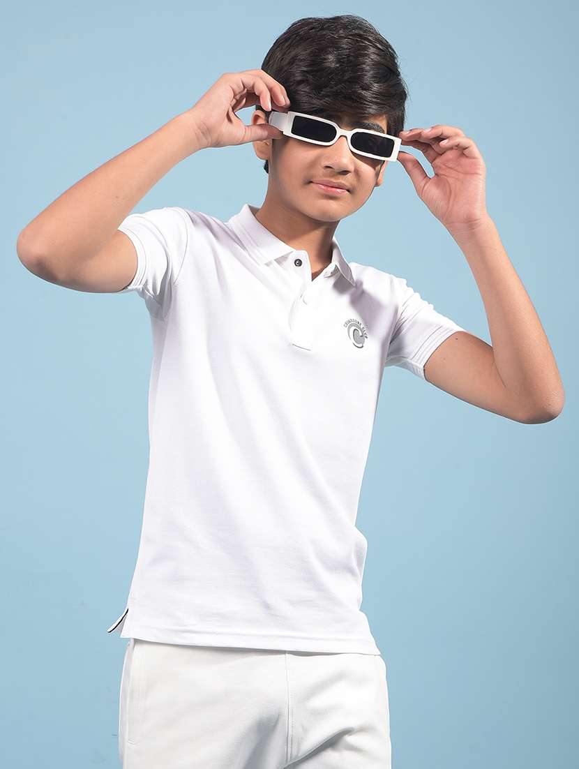 boys solid short sleeve polo t-shirt