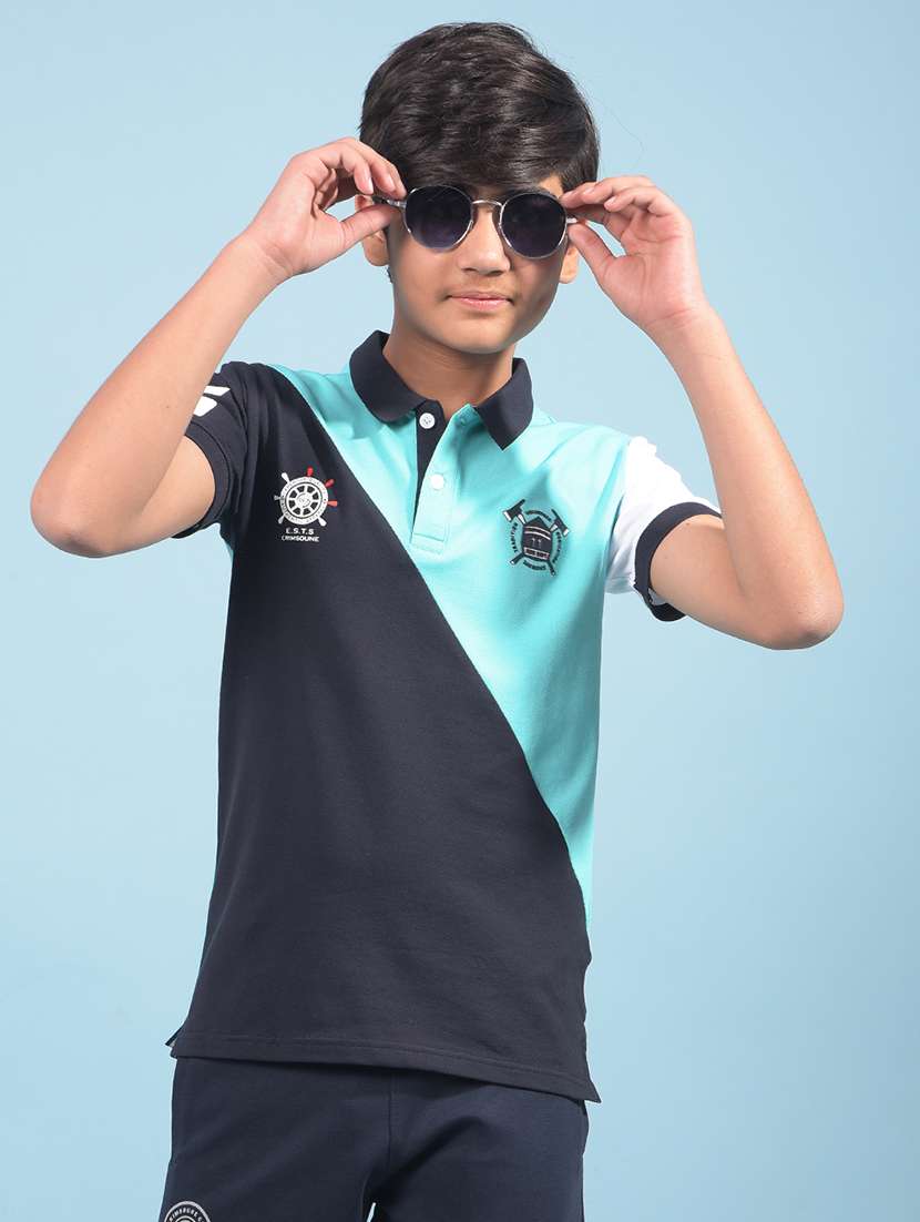 boys color block short sleeve t-shirt