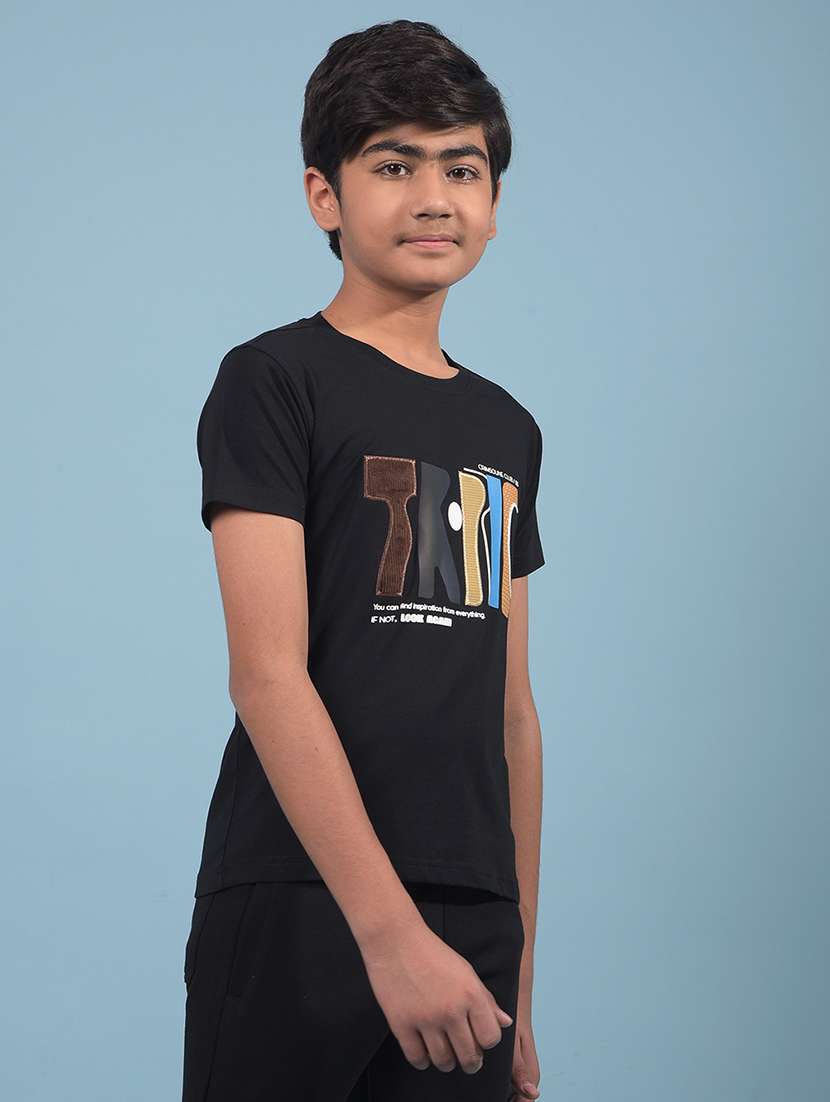 boys typographic round neck t-shirt - 21913539 -  Standard Image - 2