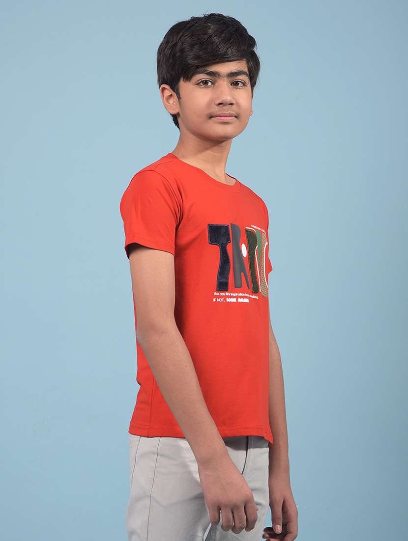 boys typographic round neck t-shirt - 21913540 -  Standard Image - 2