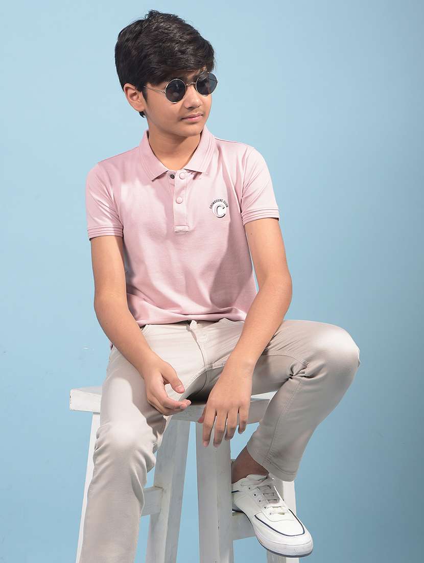 boys solid short sleeve polo t-shirt