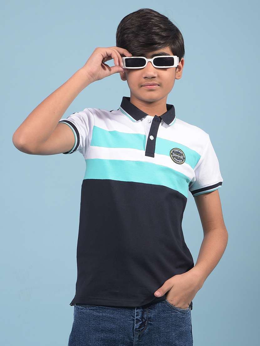 boys color block short sleeve t-shirt