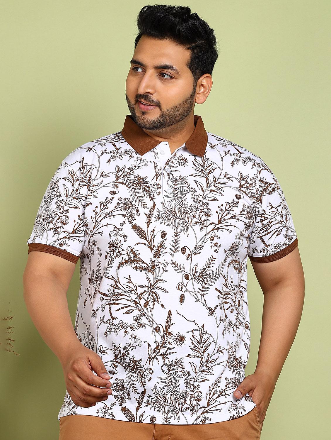 men plus size printed short sleeve polo t-shirt - 21913988 -  Zoom Image - 0