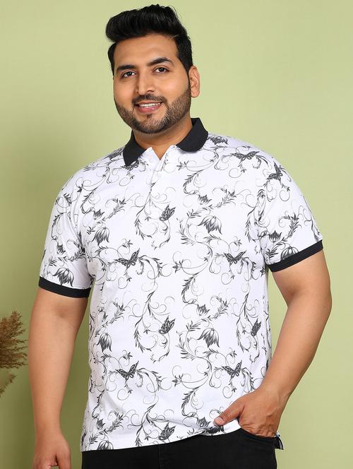 men plus size printed short sleeve polo t-shirt - 21913990 - Standard Image - 0