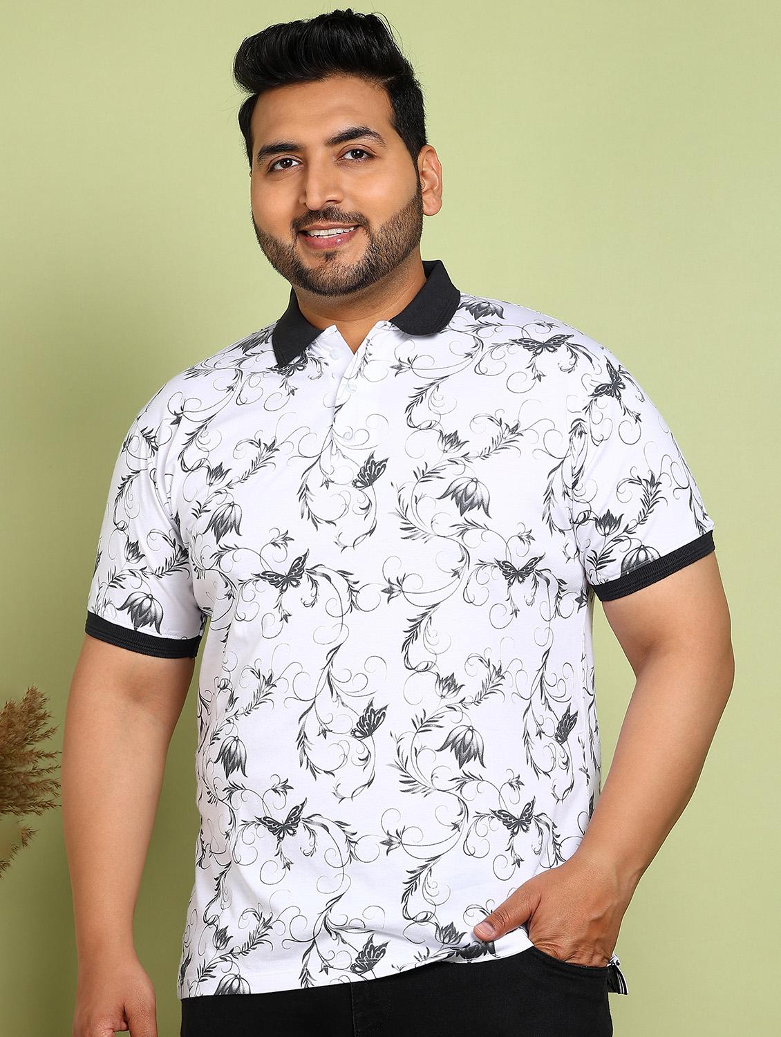 men plus size printed short sleeve polo t-shirt - 21913990 - Zoom Image - 0