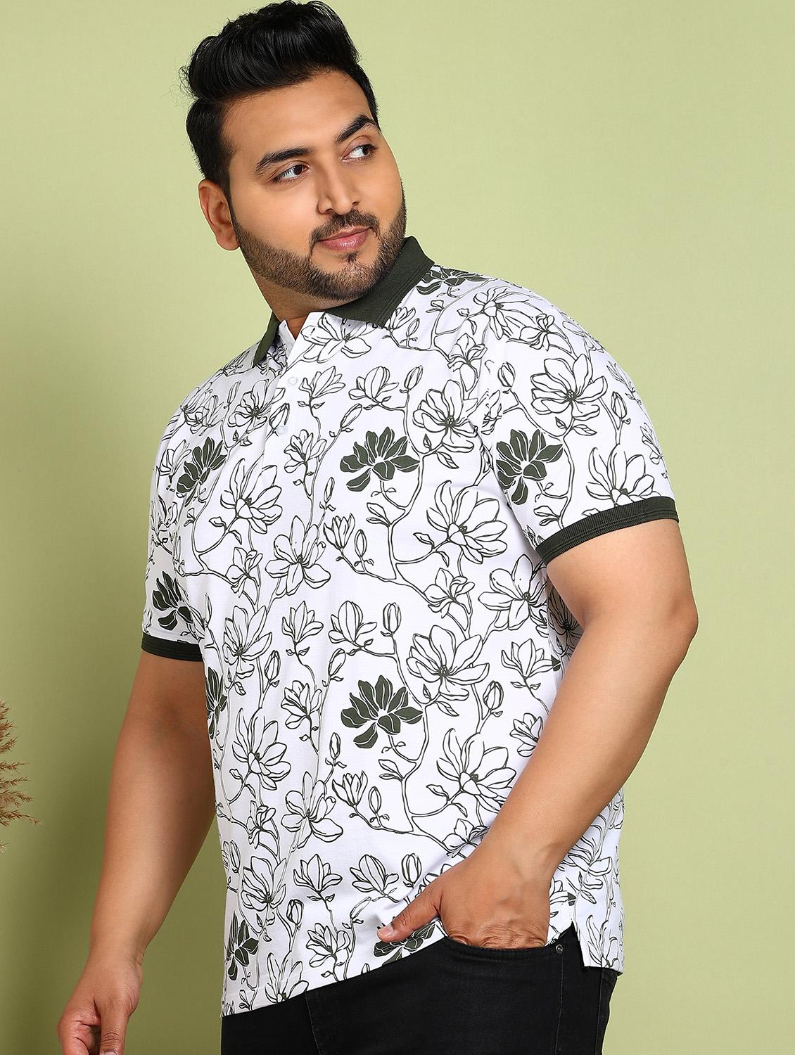 men plus size printed short sleeves polo t-shirt - 21913992 - Standard Image - 2