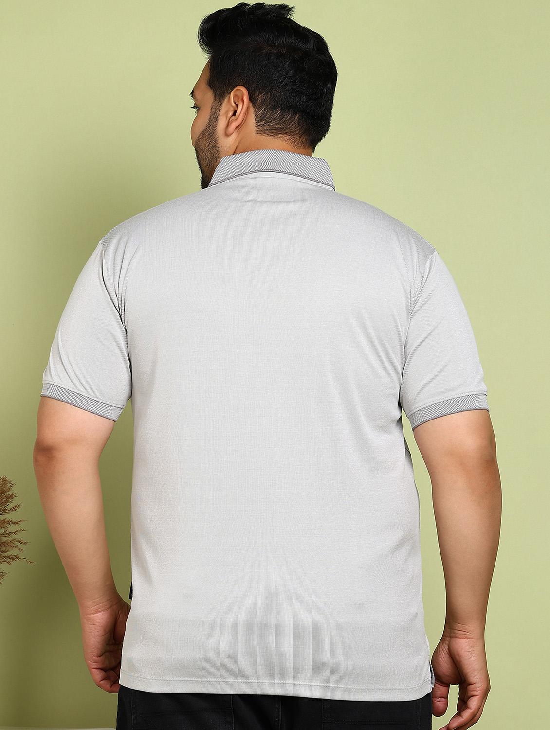 men plus size solid short sleeves polo t-shirt - 21913995 - Standard Image - 2