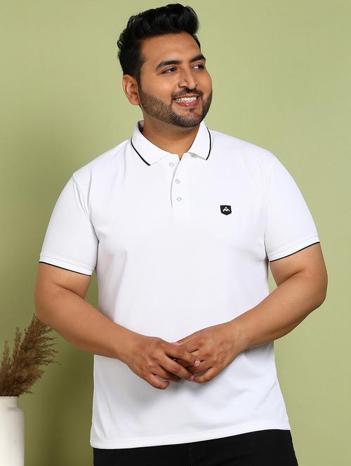 men plus size solid short sleeve polo t-shirt - 21913996 -  Standard Image - 0