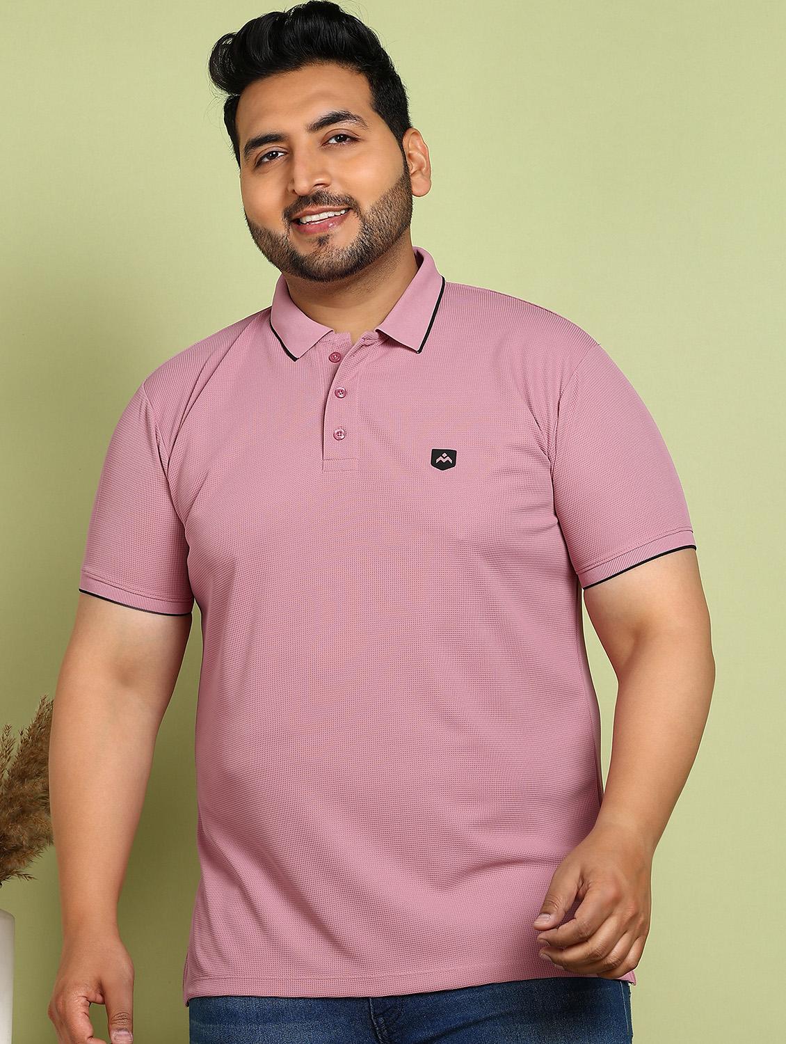 men plus size solid short sleeves polo t-shirt - 21913998 -  Zoom Image - 0