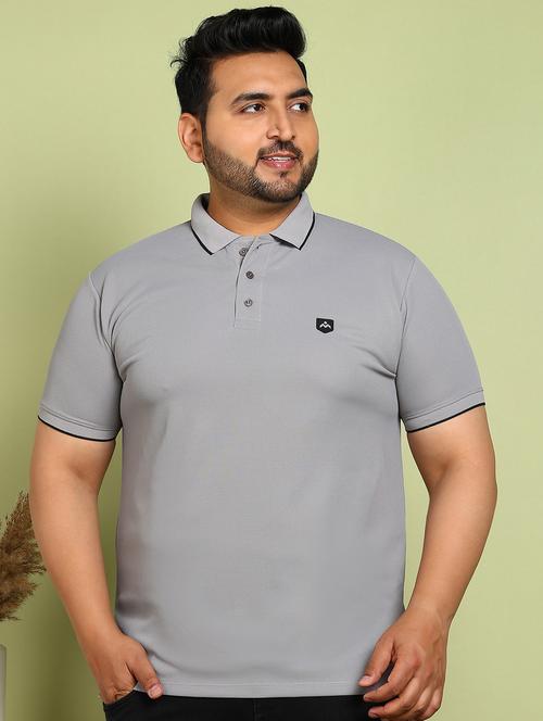 men plus size solid short sleeve polo t-shirt - 21913999 - Standard Image - 0