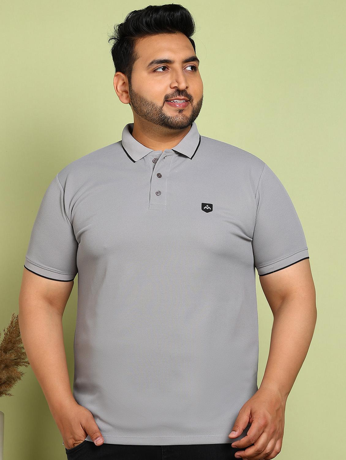 men plus size solid short sleeve polo t-shirt - 21913999 - Zoom Image - 0