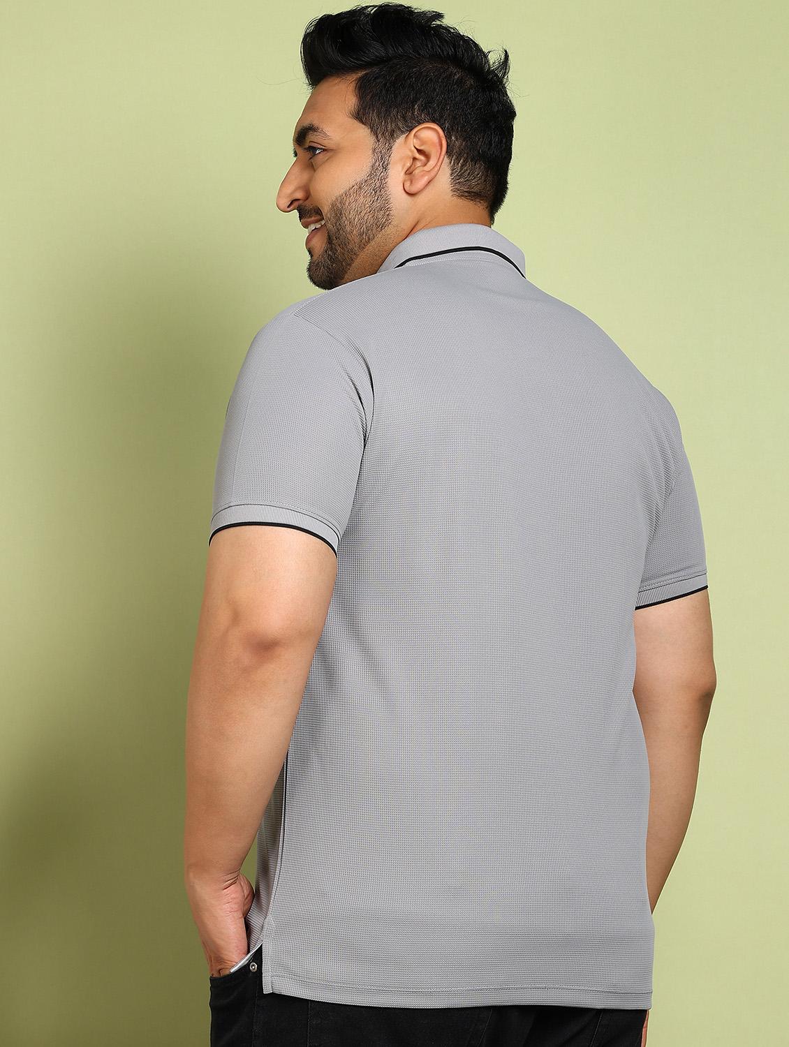men plus size solid short sleeve polo t-shirt - 21913999 - Standard Image - 2