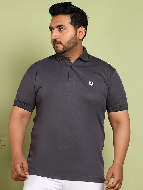 men plus size solid short sleeves polo t-shirt - 21914004 -  Standard Image - 0