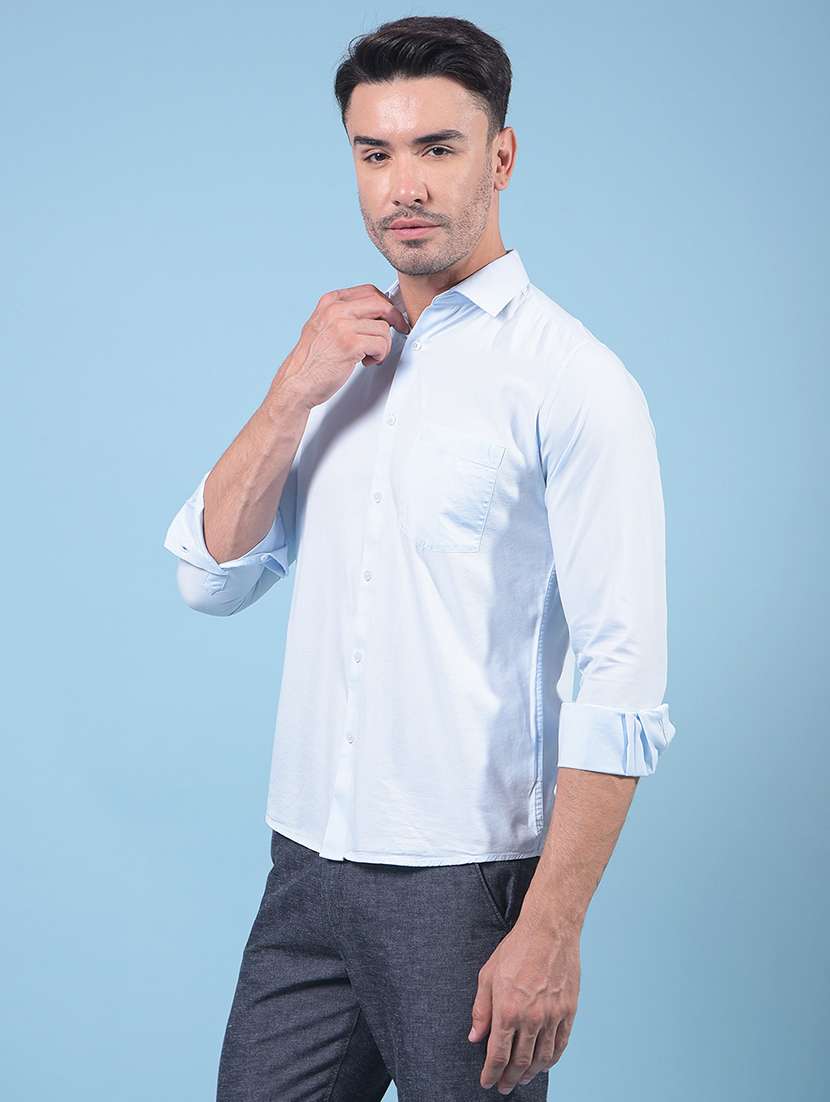 men solid long sleeve slim fit casual shirt - 21914261 -  Standard Image - 2