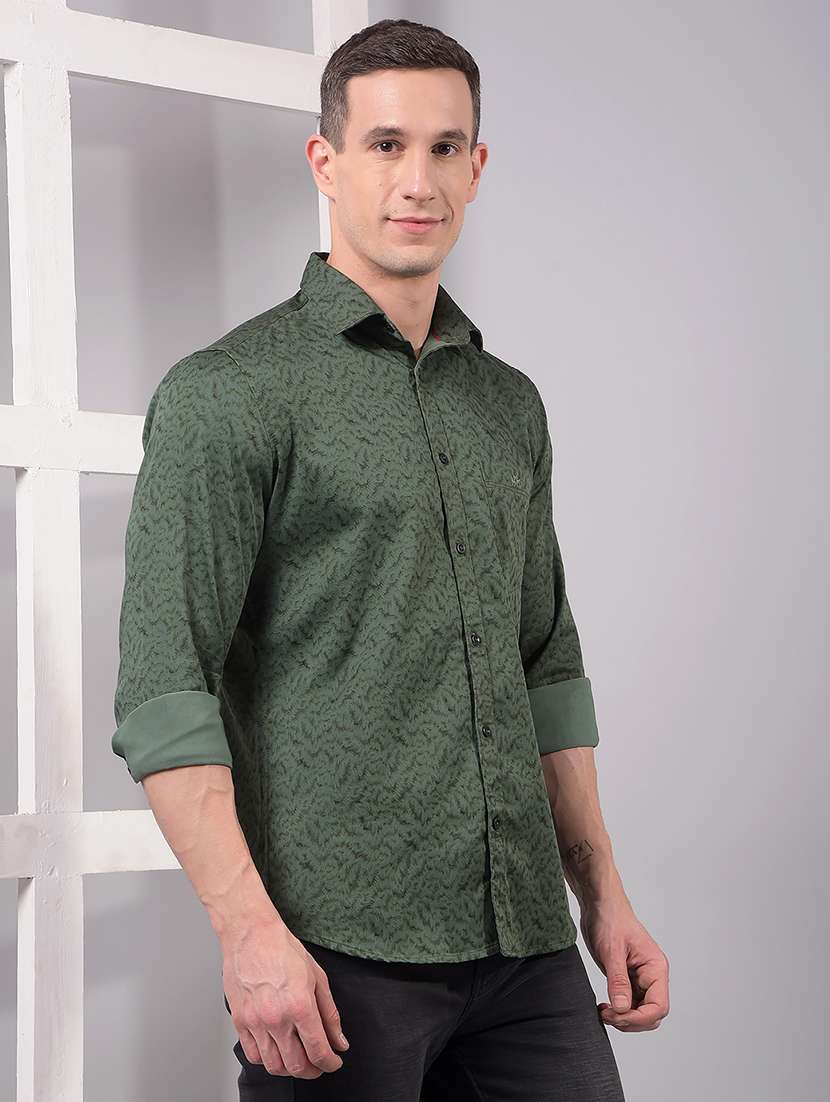 men printed long sleeve slim fit casual shirt - 21914280 - Standard Image - 2