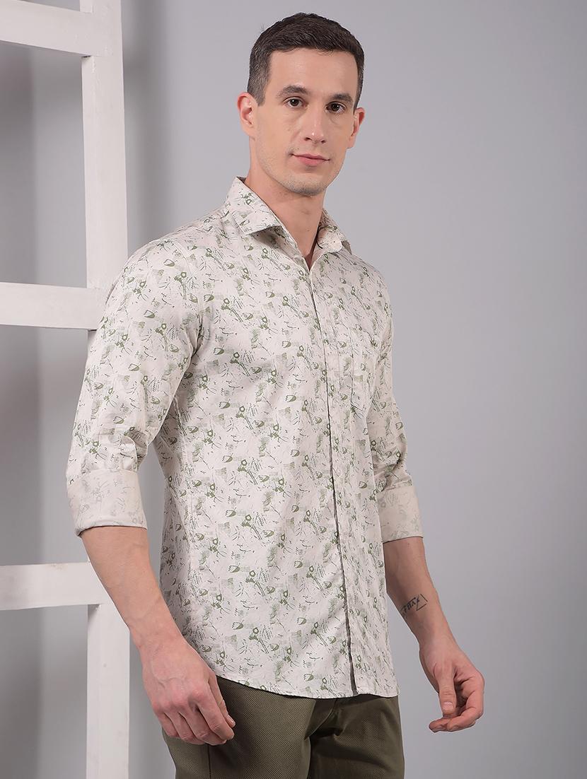 men printed long sleeve slim fit casual shirt - 21914283 - Standard Image - 2