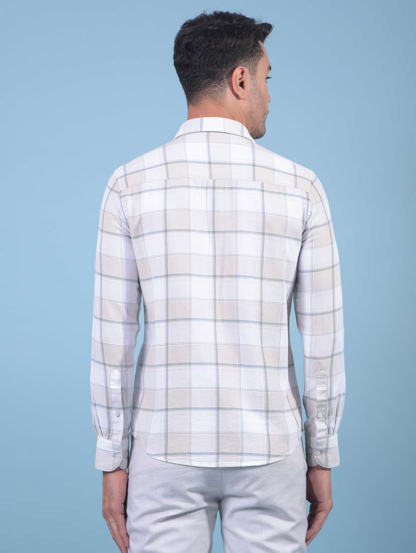 men checkered long sleeve slim fit casual shirt - 21914322 -  Standard Image - 2