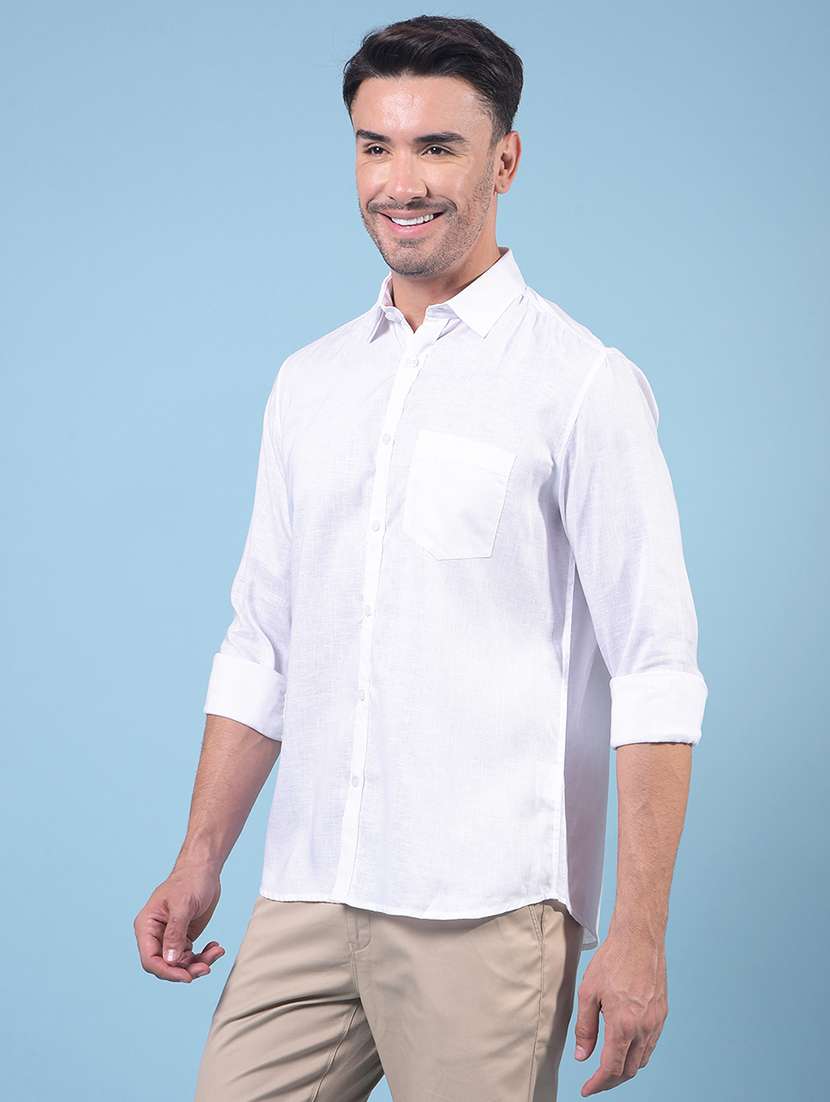 men solid long sleeve slim fit casual shirt - 21914328 - Standard Image - 2