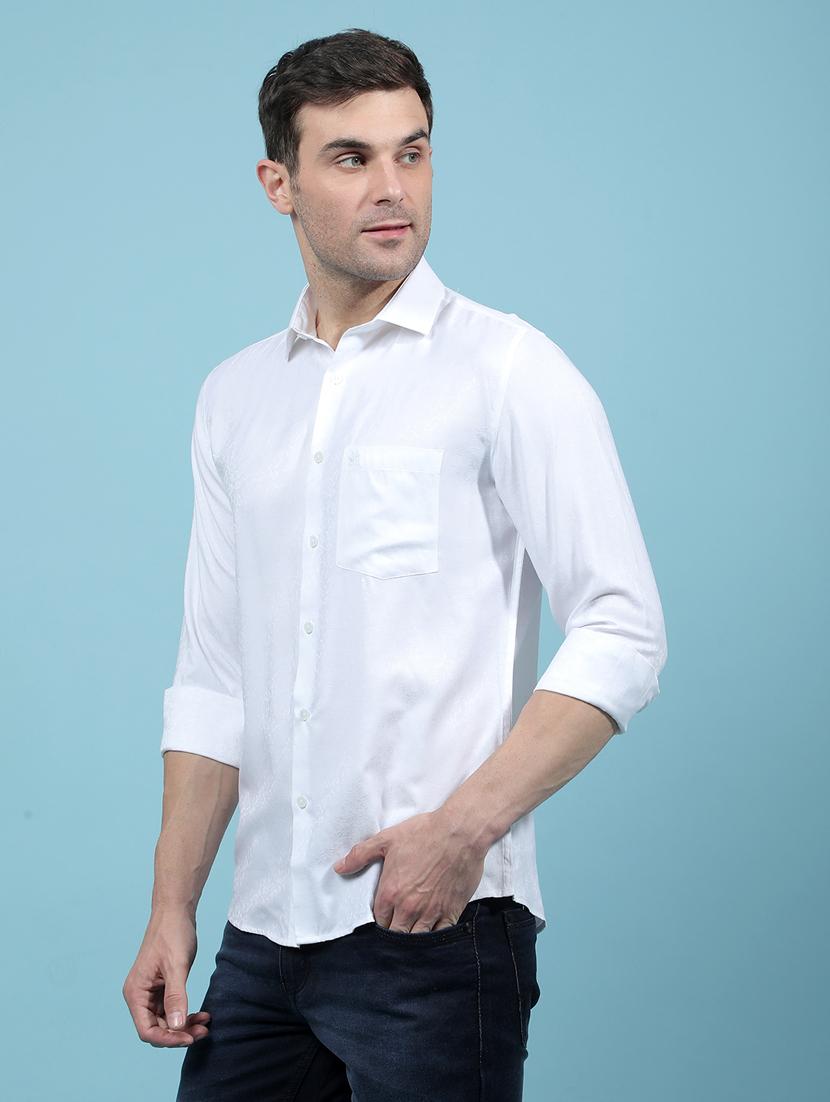 men solid long sleeve slim fit casual shirt - 21914348 - Standard Image - 2