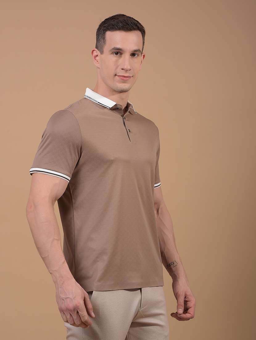 men self design short sleeve slim fit polo t-shirt - 21914417 -  Standard Image - 2