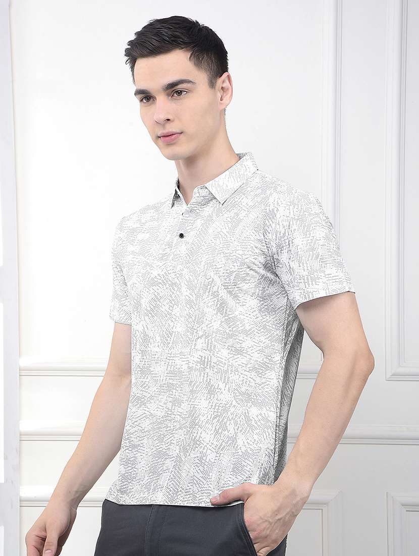 men printed short sleeve slim fit polo t-shirt - 21914428 -  Standard Image - 2