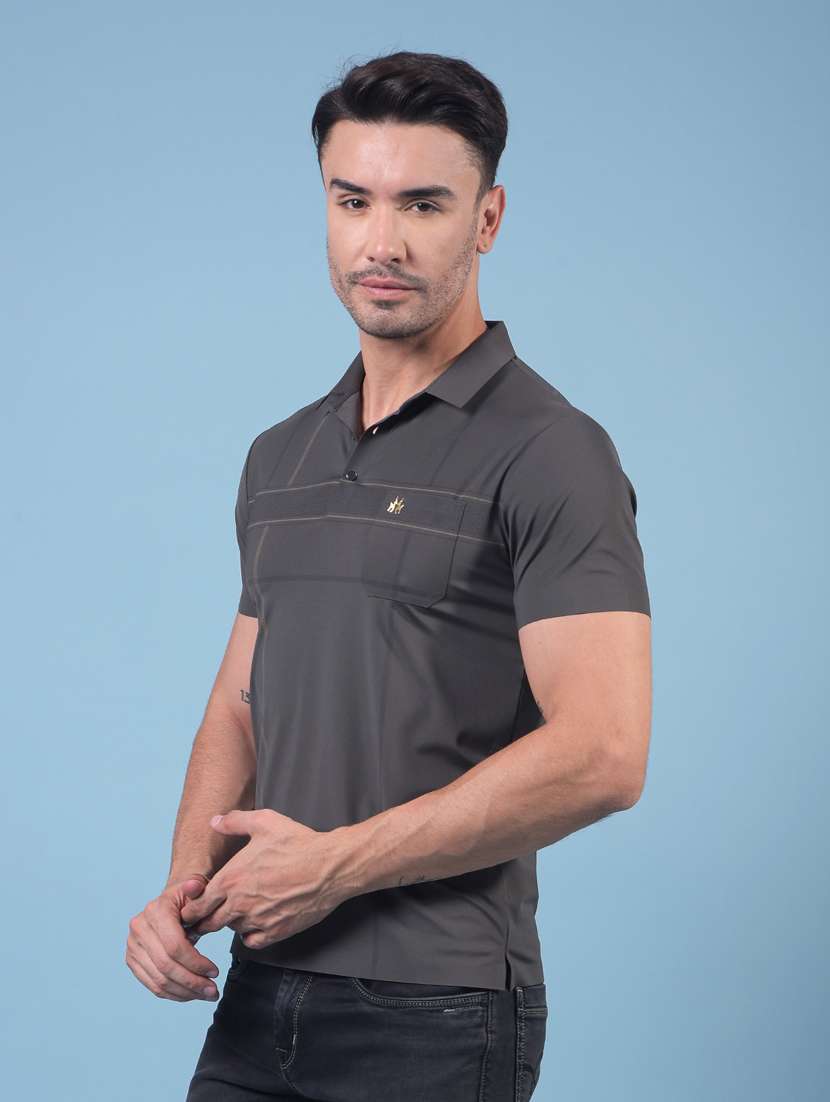 men chest print short sleeve slim fit t-shirt - 21914431 -  Standard Image - 2