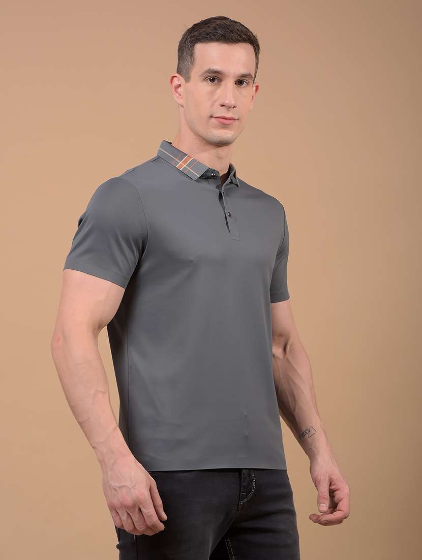 men solid short sleeve slim fit polo t-shirt - 21914434 -  Standard Image - 2