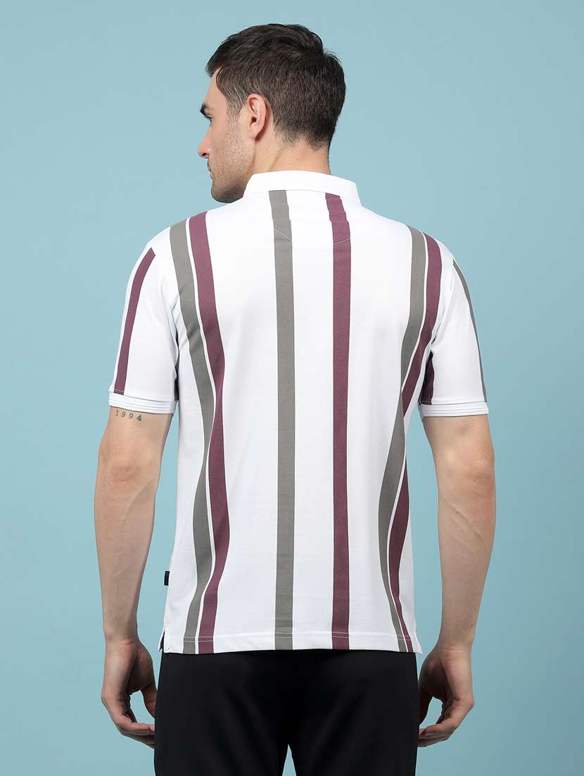 men striped short sleeve regular fit polo t-shirt - 21914449 -  Standard Image - 2