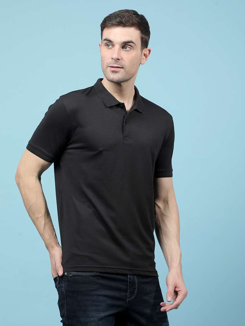 men solid short sleeve slim fit polo t-shirt - 21914459 -  Standard Image - 2