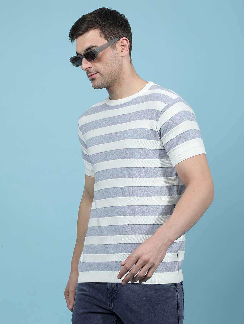 men striped short sleeves rehular fit t-shirt
