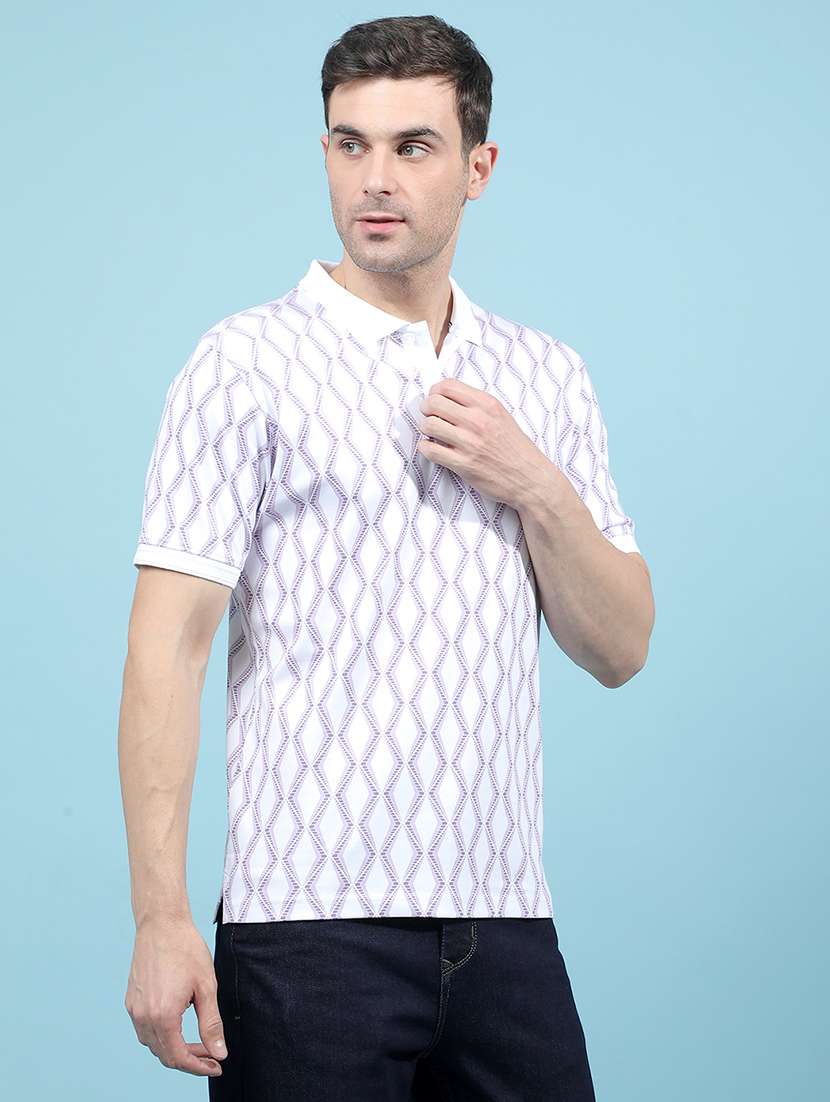 men printed short sleeves regular fit polo t-shirt - 21914466 -  Standard Image - 2