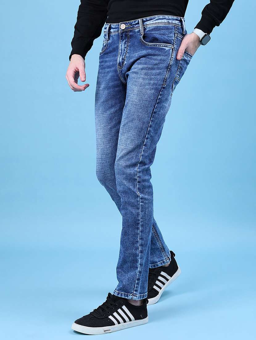 men washed mid rise full length slim fit jeans - 21914616 -  Standard Image - 2