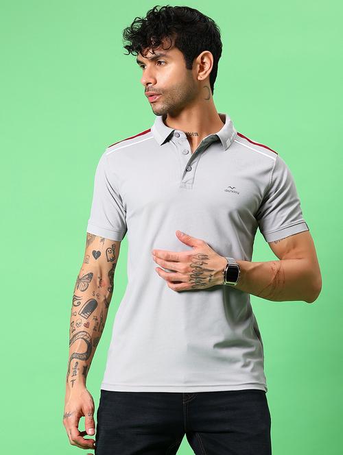 men solid short sleeve slim fit polo t-shirt - 21914983 -  Standard Image - 0
