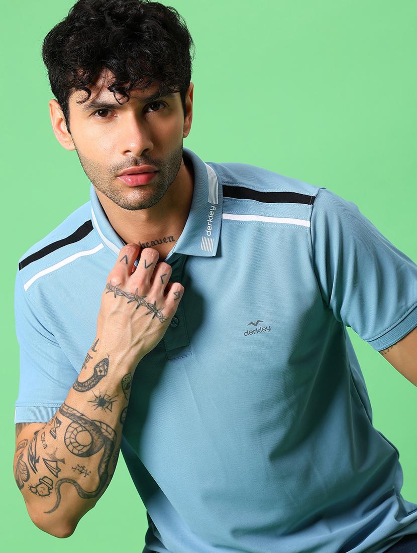 men solid short sleeve slim fit polo t-shirt