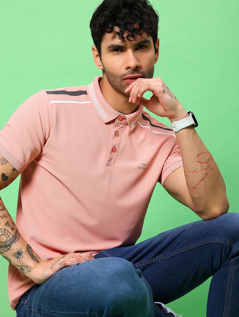 men solid short sleeve slim fit polo t-shirt - 21914993 - Zoom Image - 0