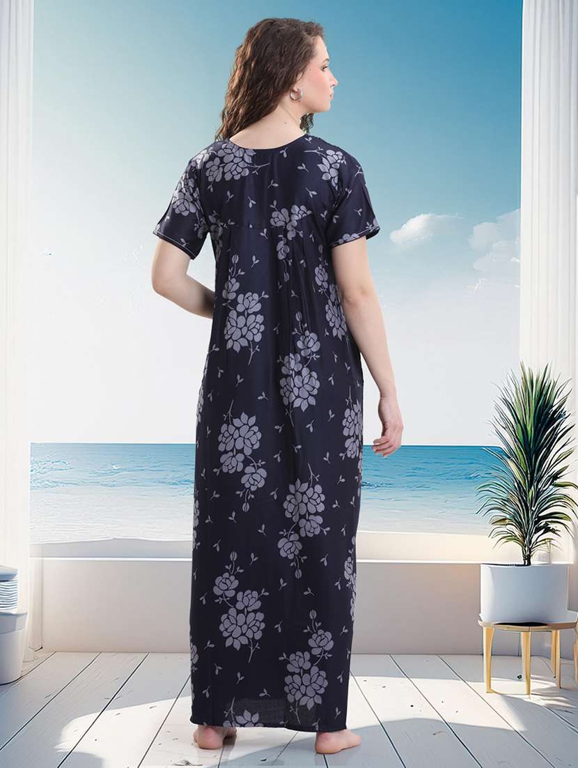 women printed short sleeves nighty - 21915360 -  Standard Image - 2