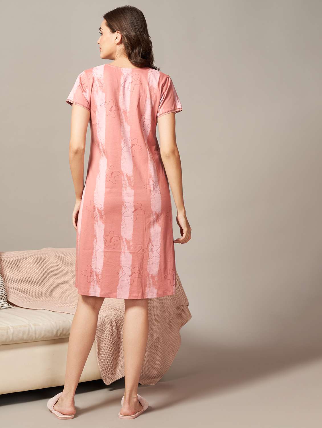 women printed short sleeve sleepshirt - 21915427 -  Standard Image - 2