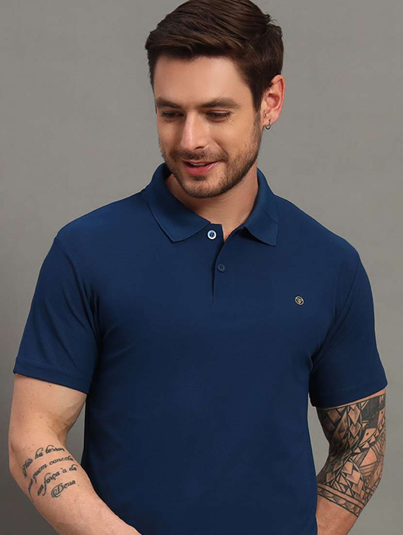 men solid short sleeve regualr fit polo t-shirt