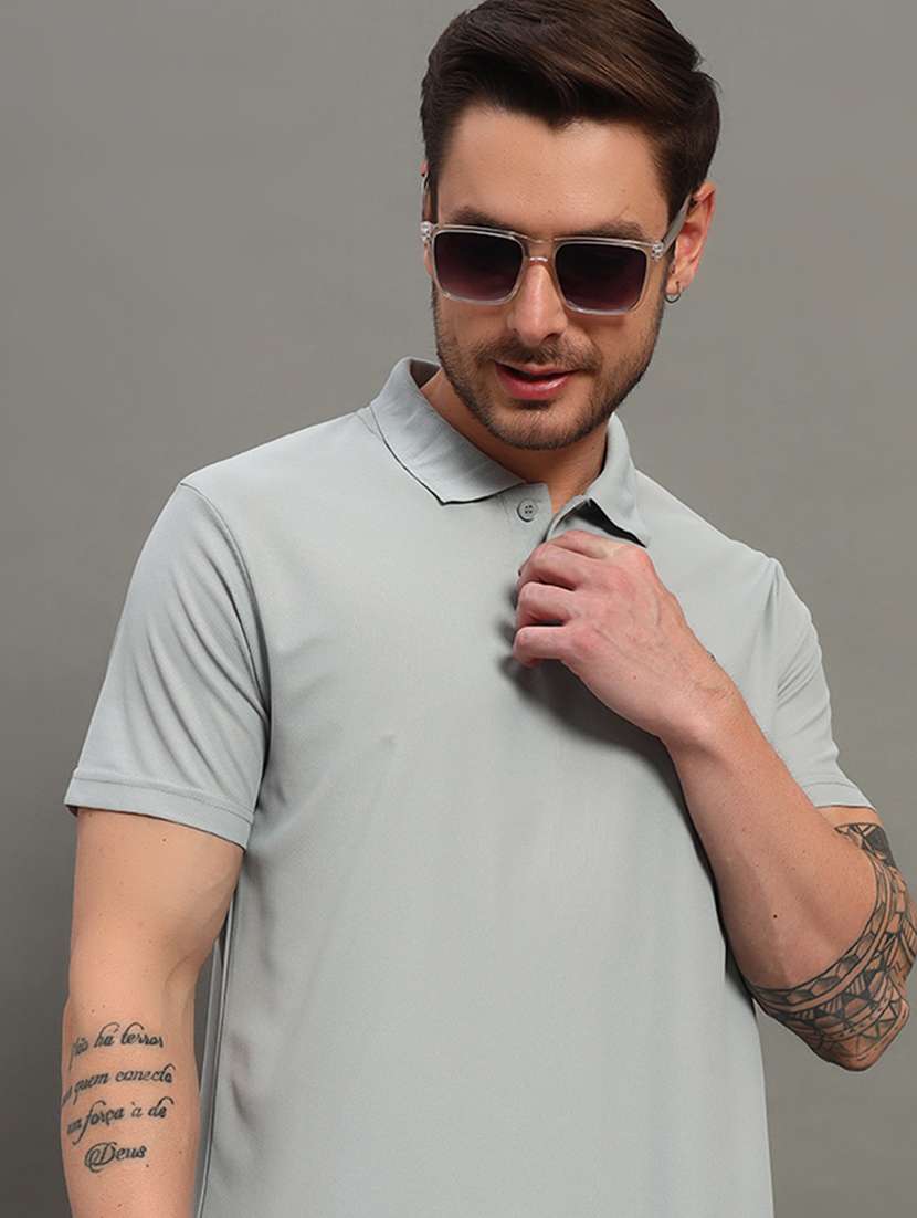 men solid short sleeve regualr fit polo t-shirt