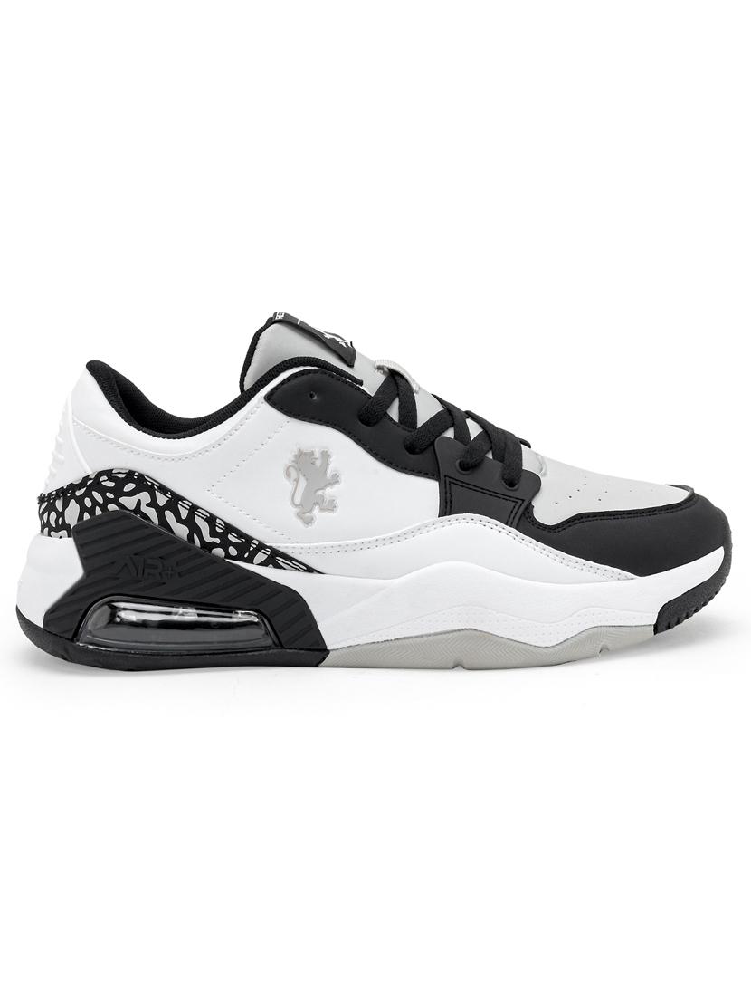 men white & black lace up sneaker - 21915568 - Standard Image - 2