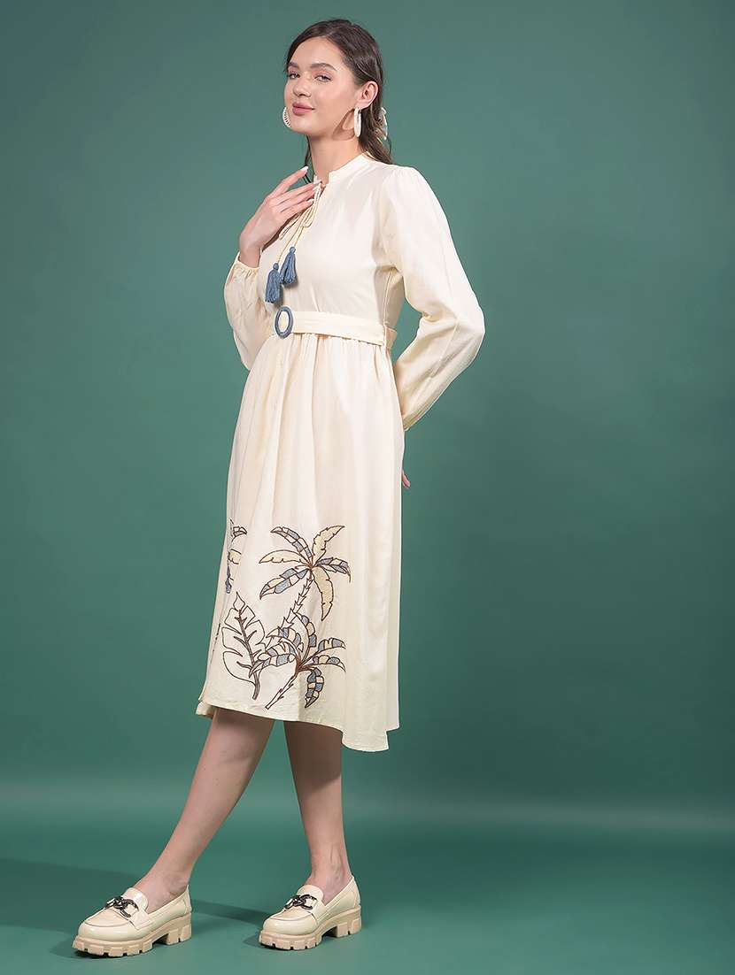 women printed puff sleeves a-line dress - 21916025 -  Standard Image - 2