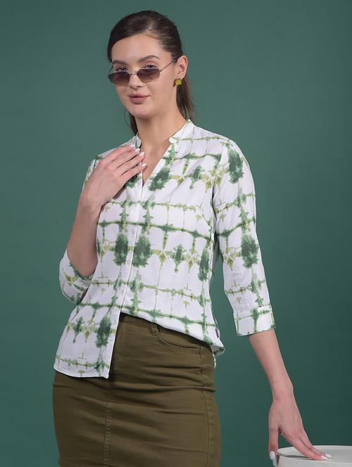 women tie & dye collared long sleeves shirt - 21916052 - Standard Image - 0
