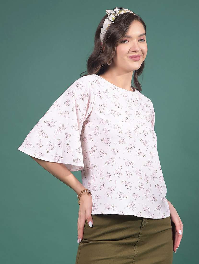 women floral printed flared sleeves regular top - 21916070 -  Standard Image - 2