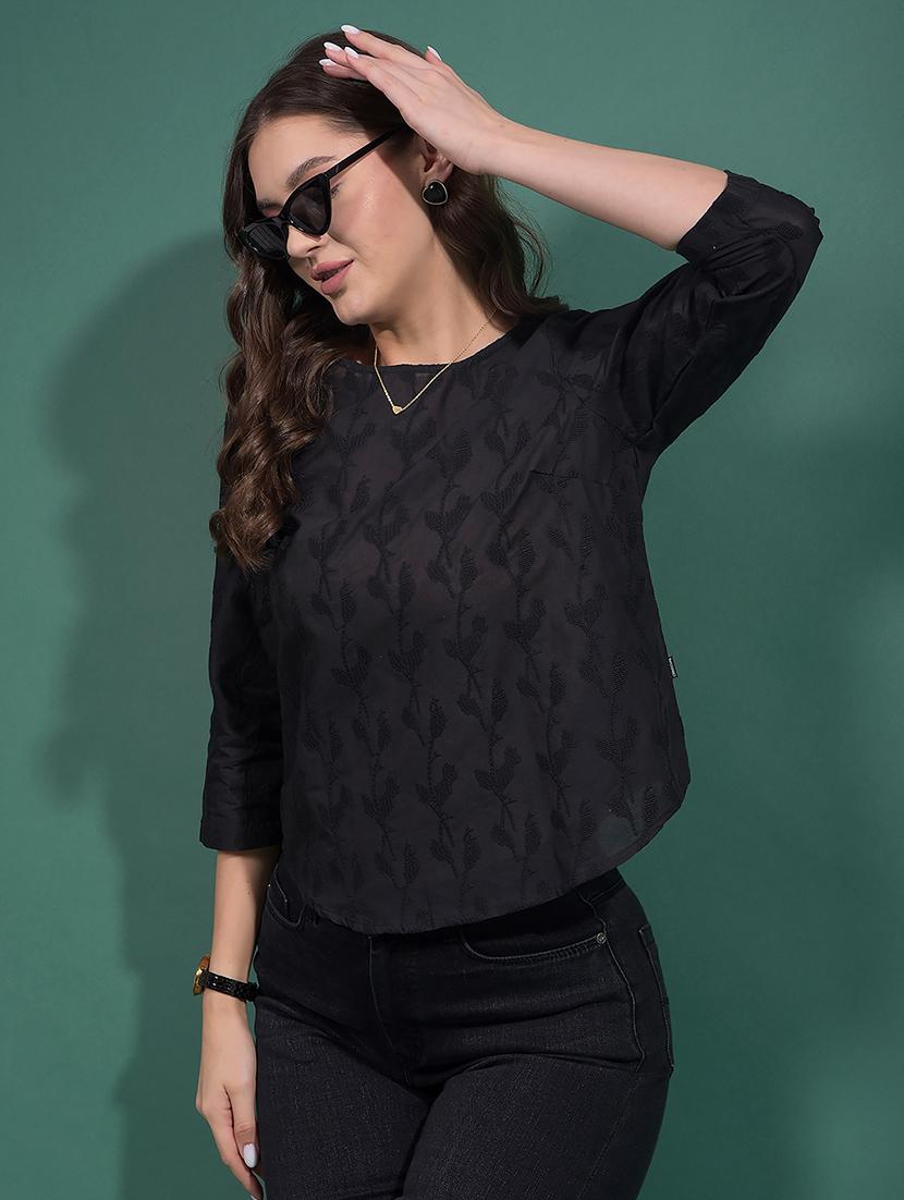 women embroidered round neck regular top - 21916079 - Zoom Image - 0