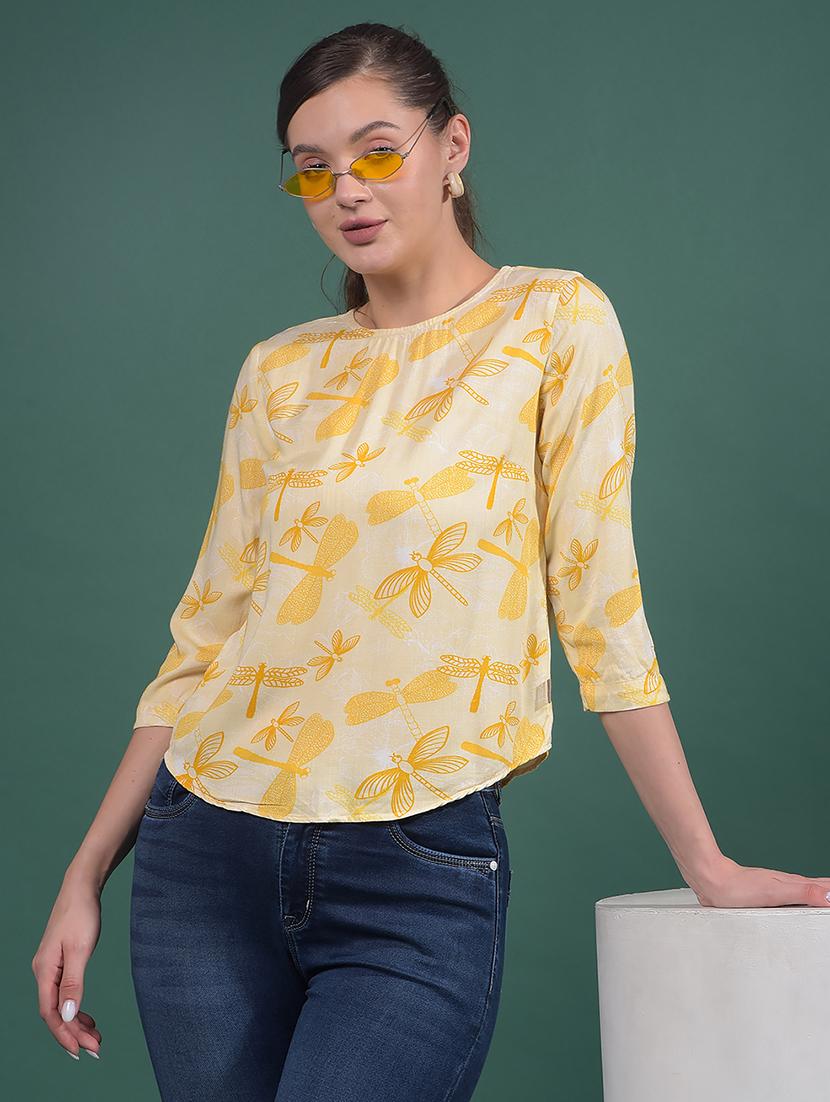 women printed round neck regular top - 21916084 - Zoom Image - 0
