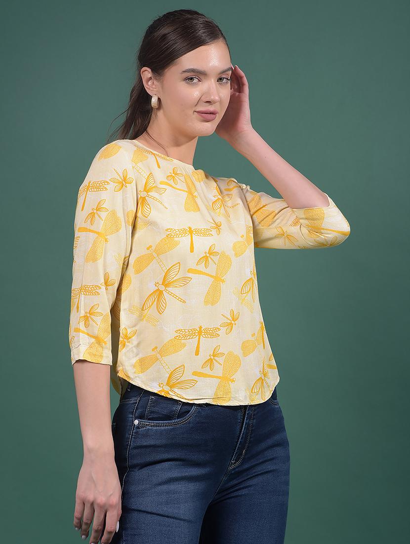 women printed round neck regular top - 21916084 - Standard Image - 2